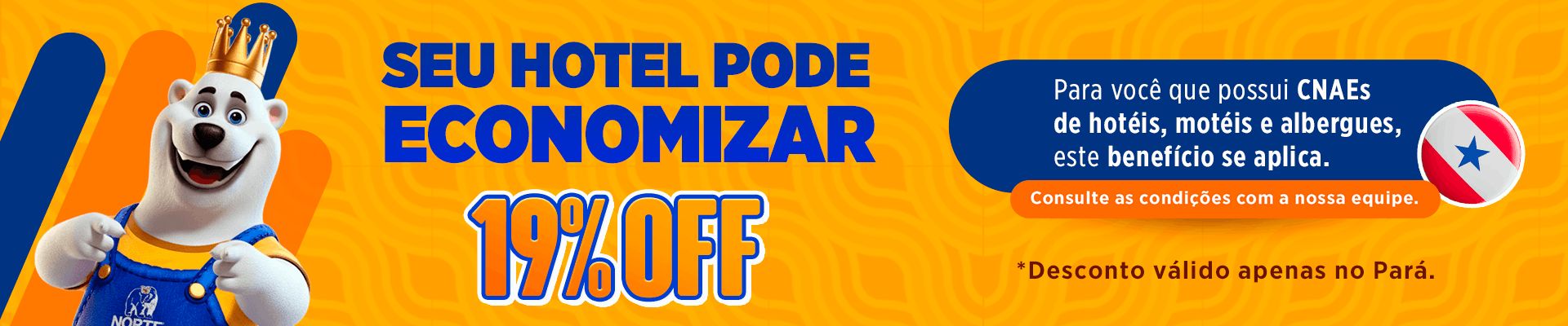19% OFF para Hotéis, Motéis e Albergues #VemPraNorte