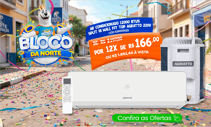 Ar Condicionado Agratto em Promoção do Bloco da Norte #VemPraNorte!