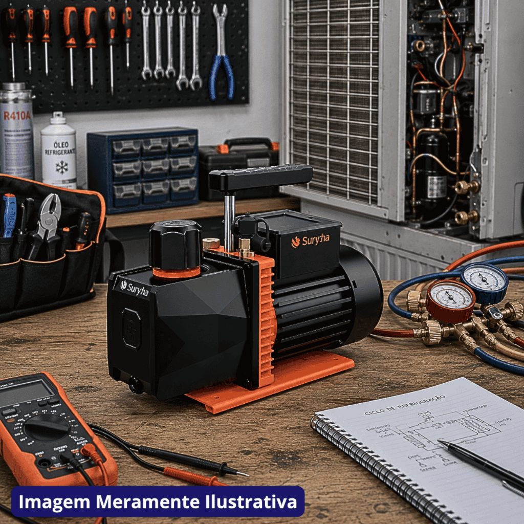 Bomba de Vácuo 12 CFM Duplo Estágio Suryha 110/220V Ref. 80155.034