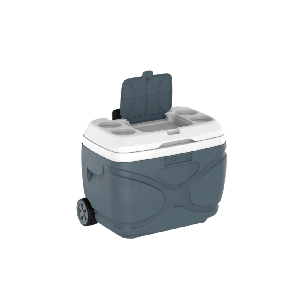 Caixa Térmica Cooler 30L com Rodas Everest Soprano Cinza