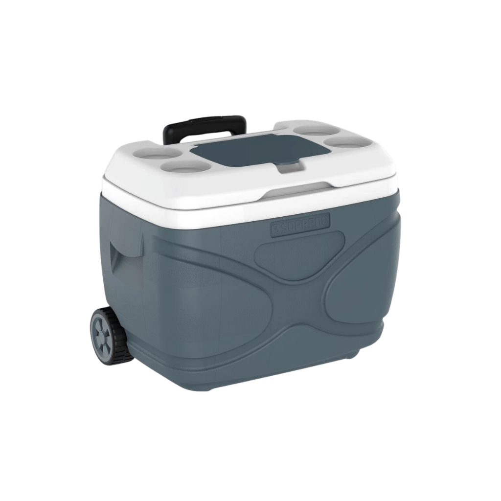Caixa Térmica Cooler 30L com Rodas Everest Soprano Cinza