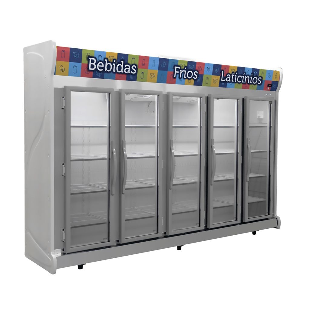 Expositor Vertical Refrigerado Auto Serviço 5 Portas 2375L ACFM