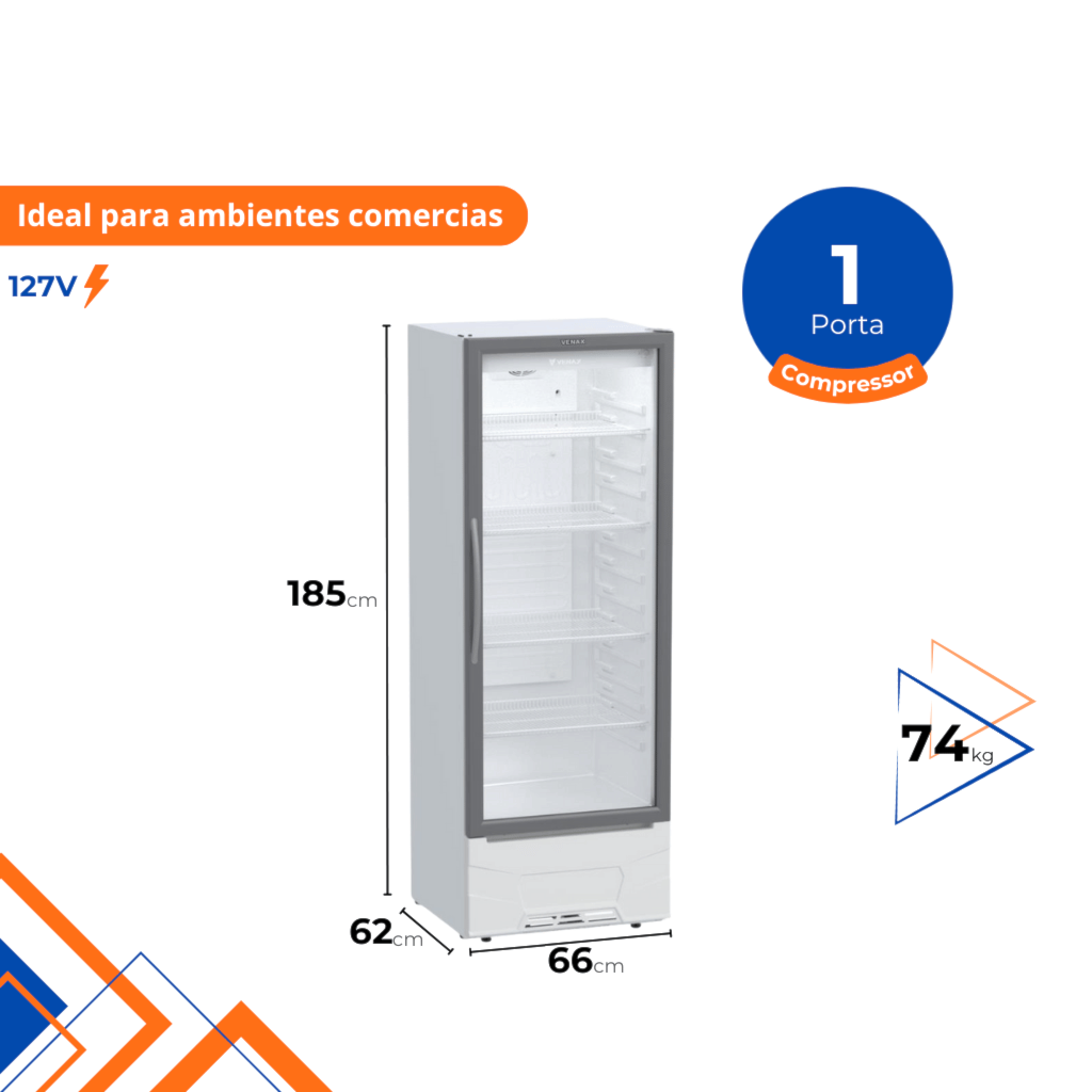 Geladeira Expositora Vertical 400L VV400L Venax 127V Branco