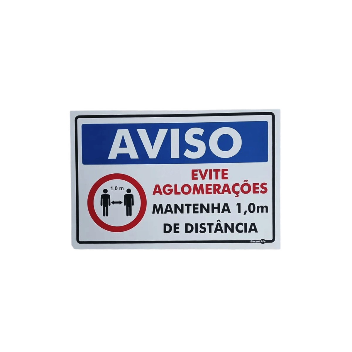 Placa de Sinalização Evite Aglomerações 6,5x30CM