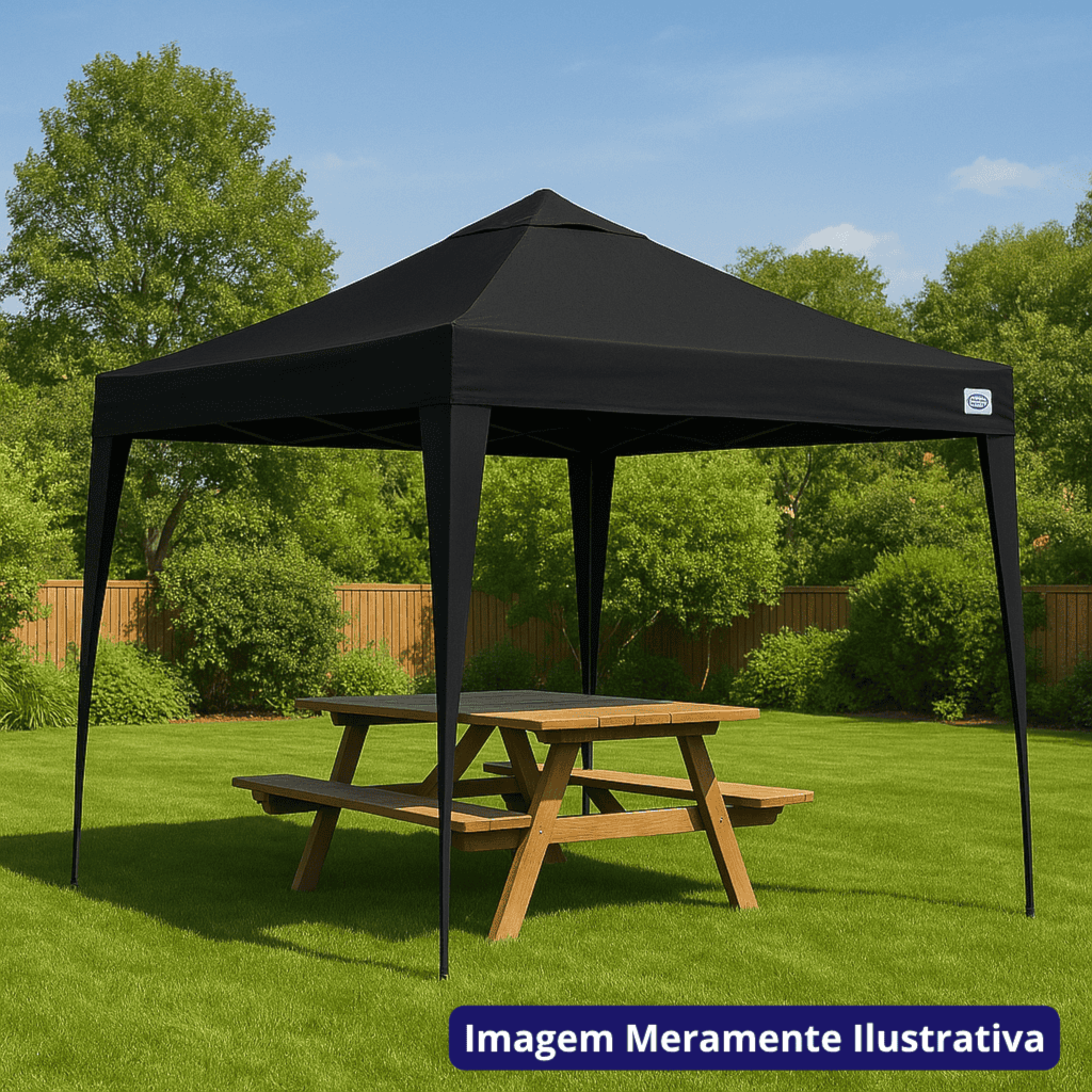 Tenda Gazebo Articulado 300X300CM X-Flex Oxford Mor Preto